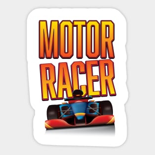 Moto racing car. Sticker